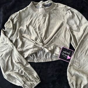 Mixed Threads Women's Sage Twist Front Blouse